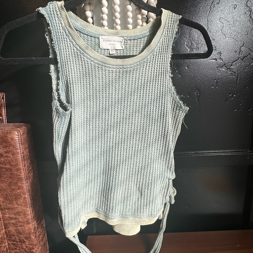 Girls Waffle Knit Tank